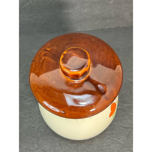 Vintage Sheffield Lidded Jar Sarasota Yellow Orange Floral Daisy Butterfly 70s - Picture 8 of 9